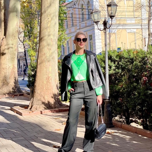 ZARA jacquard knit argyle geometric print cardigan blogger favorite - Picture 11 of 16